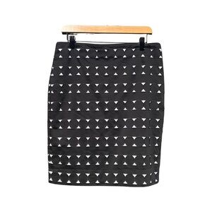 White House Black Market | Cotton Pencil Skirt | Circle Cutouts Pattern